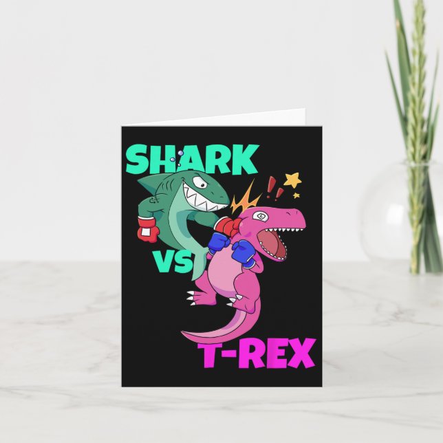 Carte Shark Vs Dinosaur T Rex Gants De Boxe Pour Enfants (Devant)