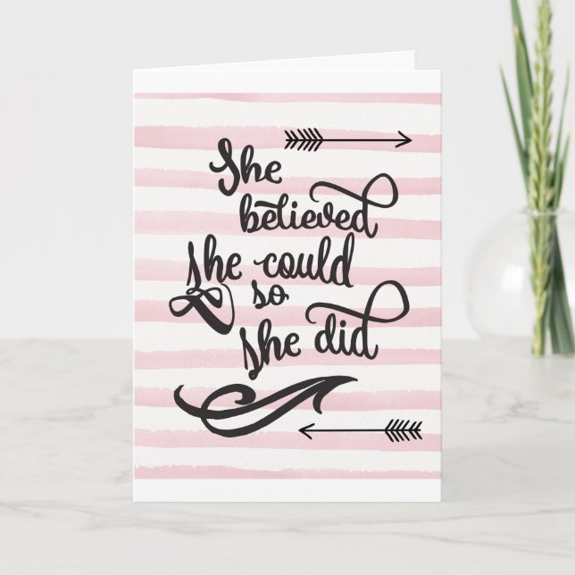 Carte she believed she could so she did (Devant)