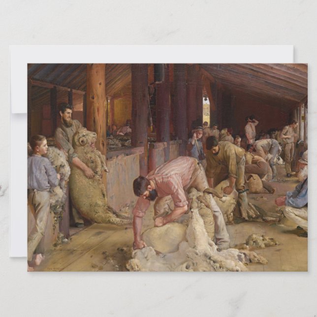 Carte Shear the Rams (Australian Art) (Tom Roberts) (Devant)