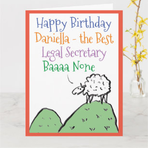 Carte Sheep Design Joyeux anniversaire à un secrétaire j