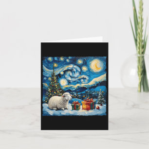 Carte Sheep Van Gogh Style Nuit étoilée Noël hiver