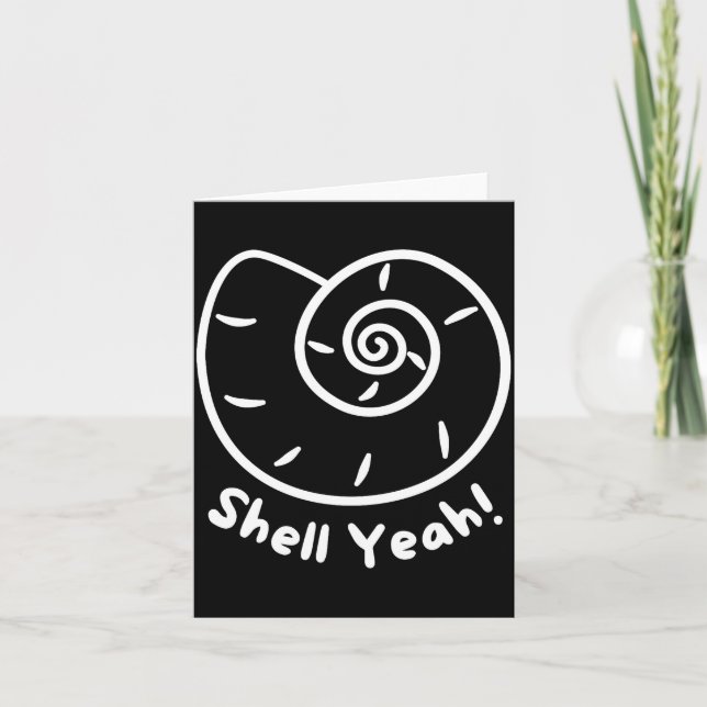 Carte Shell Yeah Funny Beach Quote With Nautical Sea She (Devant)