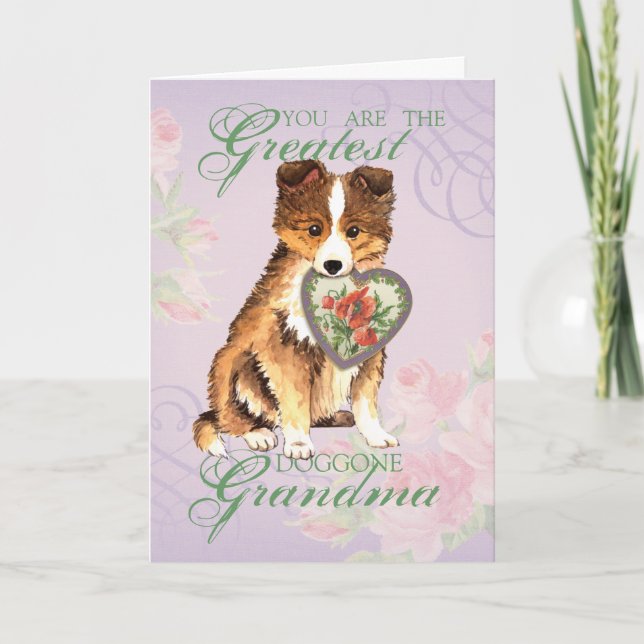 Carte Sheltie Heart Grand-mère (Devant)