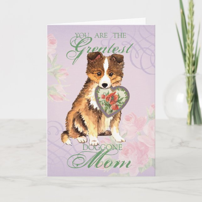 Carte Sheltie Heart Maman (Devant)