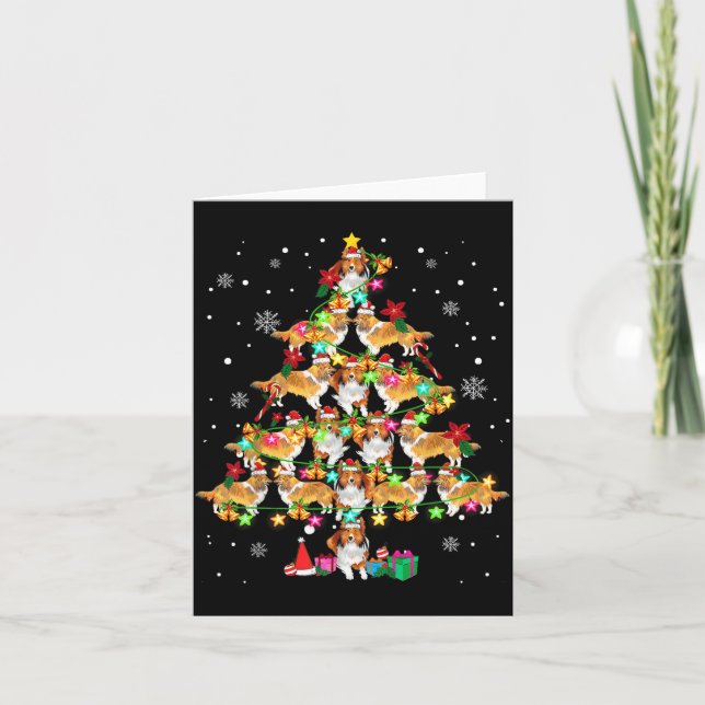 Carte Shetland Sheepdog Christmas Tree Funny Sheltie Chr (Devant)