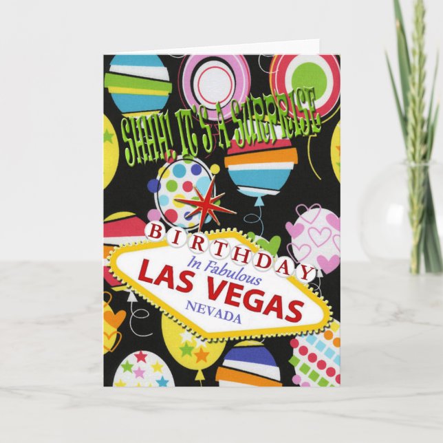 CARTE SHHH ! C'EST UN ANNIVERSAIRE SURPRISE DANS LA CART (Devant)