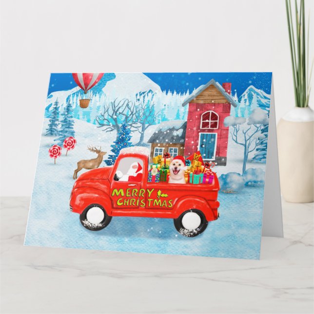 Carte Shiba Inu Chien Livraison de Noël Camion Neige (Devant)