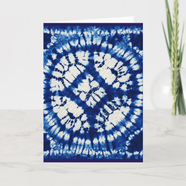 Carte Shibori Tie Dye South Seas Indigo Batik (Devant)