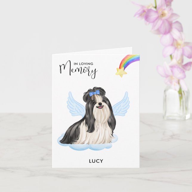 Carte Shih Tzu Angel Dog Memorial Animal Perdre Sympathi (Orchidée)