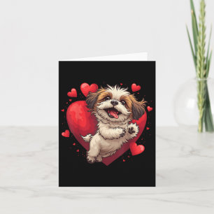 Carte Shih Tzu Coeur D'Amour Pour Valentines Jour Sur Sh