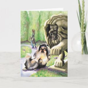 Carte Shih Tzu Lion - Félicitations Nouveau Travail