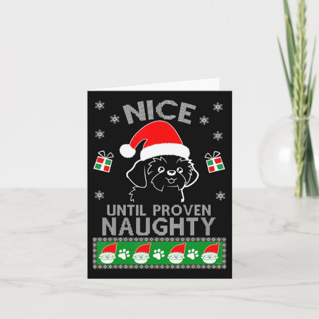 Carte Shih Tzu Nice Jusqu'À Un Noel Vilain Et Vilain (Devant)