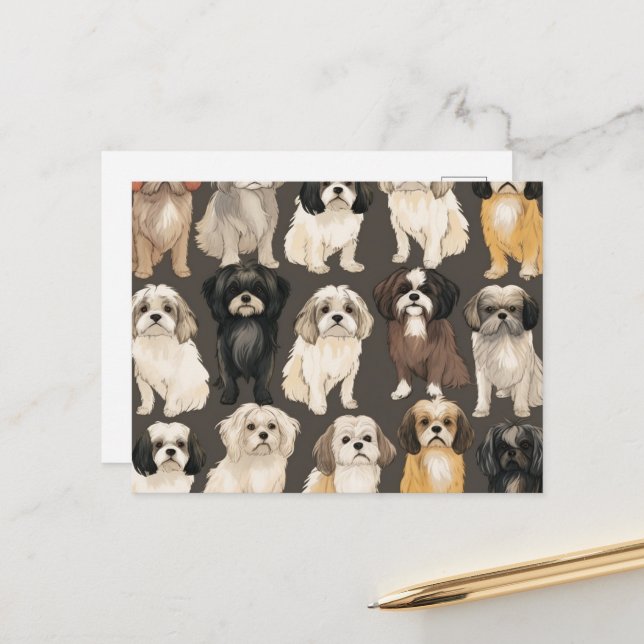 Carte Shih Tzu Serenity (Devant/Arrière en situation)