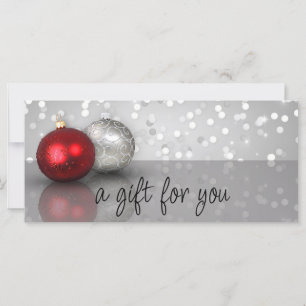Carte Shimmery Christmas Ornaments Certificat cadeau
