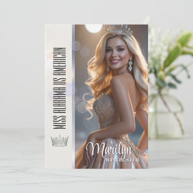 Carte Shiny Bubbles Pageant Autograph Card Template (Debout devant)