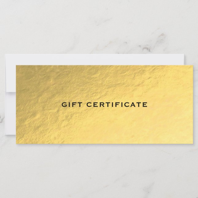 Carte Shiny Gold Golden Ticket Glam Certificat cadeau (Devant)