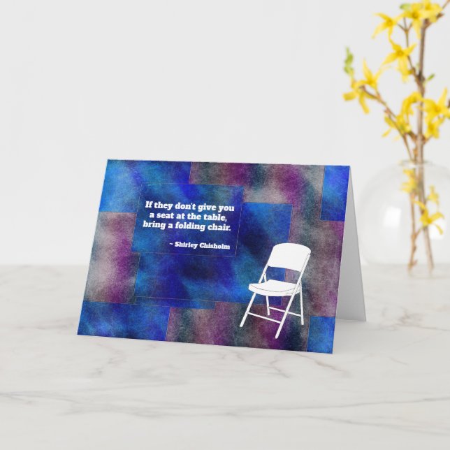 Carte Shirley Chisholm chaise pliante Citation blanche (Fleur jaune)
