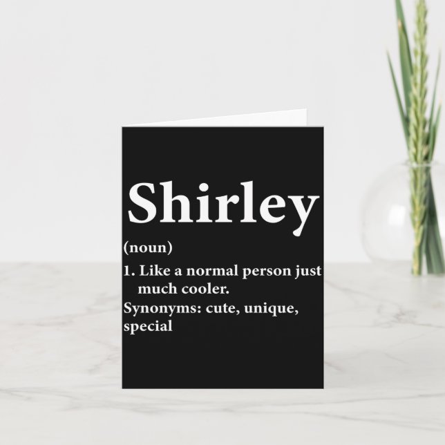 Carte Shirley Name Definition Funny D  (Devant)