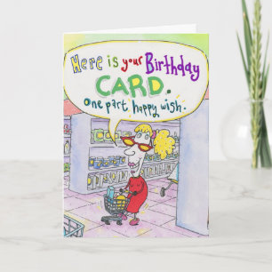Carte Shopping pour repas d'anniversaire.