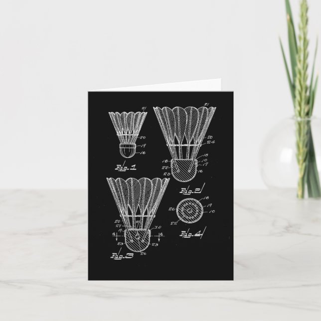 Carte Shuttle Patent Dessin Badminton (Devant)