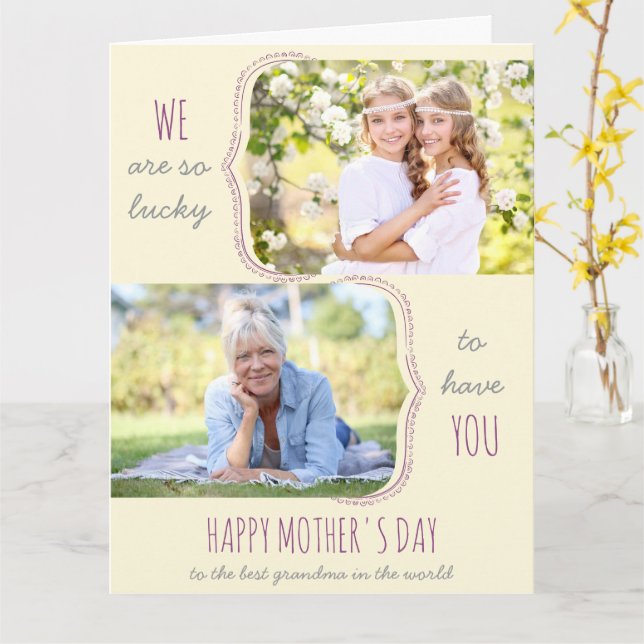 Carte Si chanceux de vous avoir photographié la Fête des (Fleur jaune)