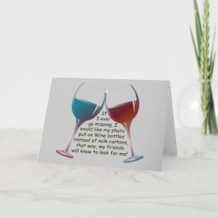 Carte Si j'ai déjà disparu... plaisir Vin dire cadeaux