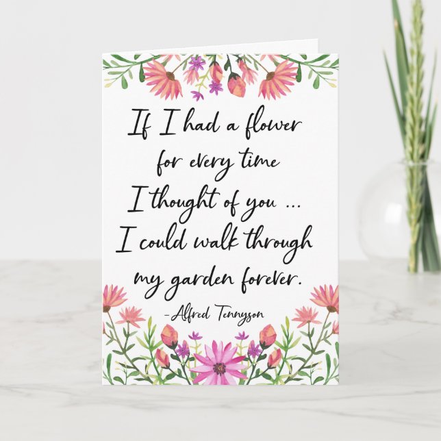 Carte Si j'avais une fleur en pensant à vous (Devant)