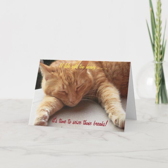 Carte Si la vie devient trop lourde Inspiration Card Cat (Devant)