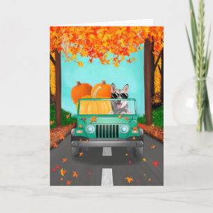 Carte Sibérie Husky Chig Citrouille Automne