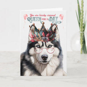 Carte Sibérie Husky Dog Queen pour jour drôle anniversai