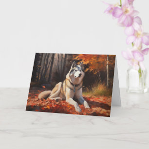 Carte Sibérie Husky en automne Feuilles automne Inspire 