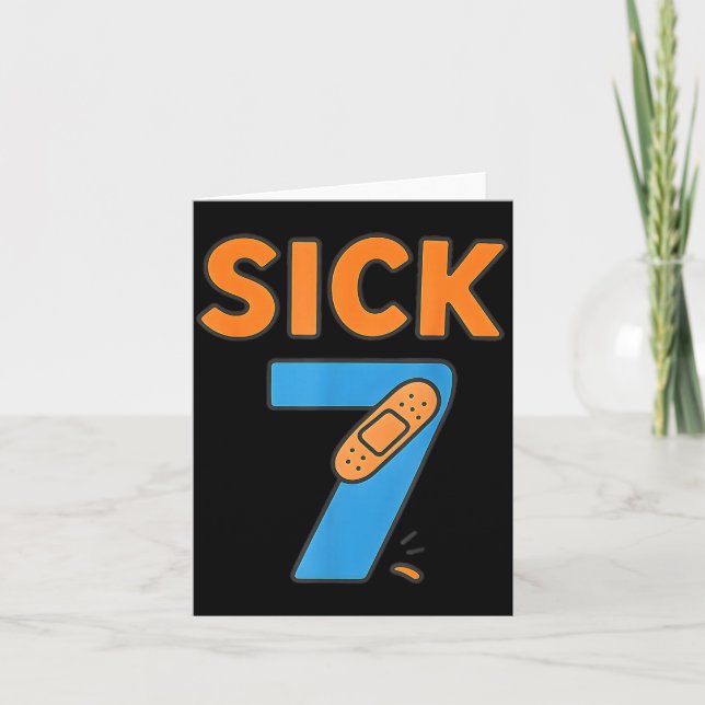 Carte Sick Seven Meme Tee Six Seven Fun Wordplay  (Devant)