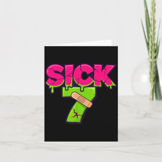 Carte Sick Seven Meme Tee Six Seven Fun Wordplay Drip  (Devant)