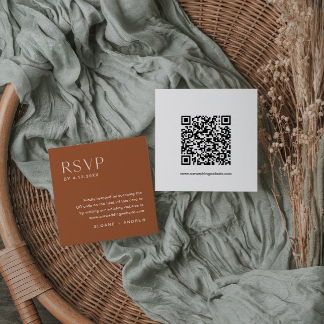 Carte SIENNA Bohemian RSVP, QR Code Insertion (Créateur téléchargé)