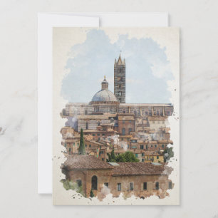 Carte Sienne Italie Aquarelle Art