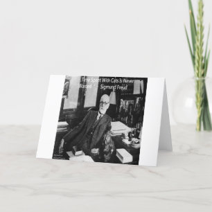 Carte Sigmund Freud Dans Son Bureau Et Citation De Cat A
