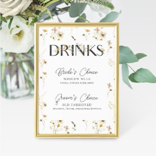 Carte Signature du Mariage Fleur sauvage Aquarelle Signe