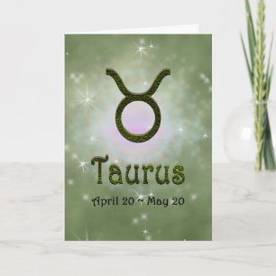 Carte Signe astrologique du zodiaque de couleur Pick Tau