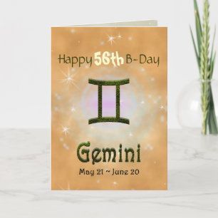 Carte Signe astrologique Gemini Zodiac couleur