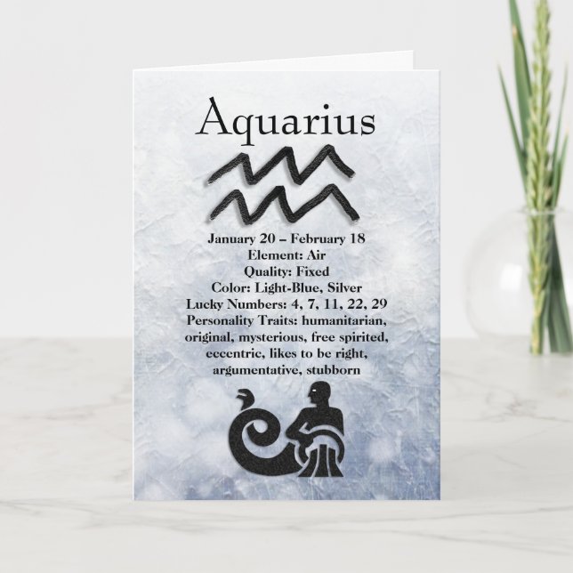 Carte Signe astrologique Verseau Horoscope Zodiaque (Devant)