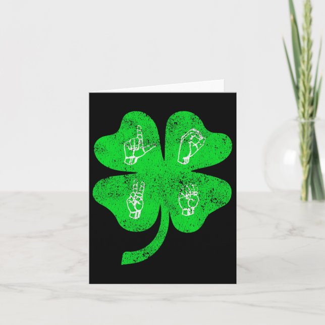 Carte Signe d'amour en langue des signes St Patrick's Da (Devant)