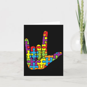 Carte Signe de l'amour - Puzzle autistique Sensibilisati