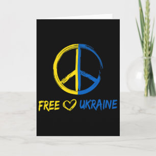 Carte Signe de paix pour femmes hommes drapeau ukrainien