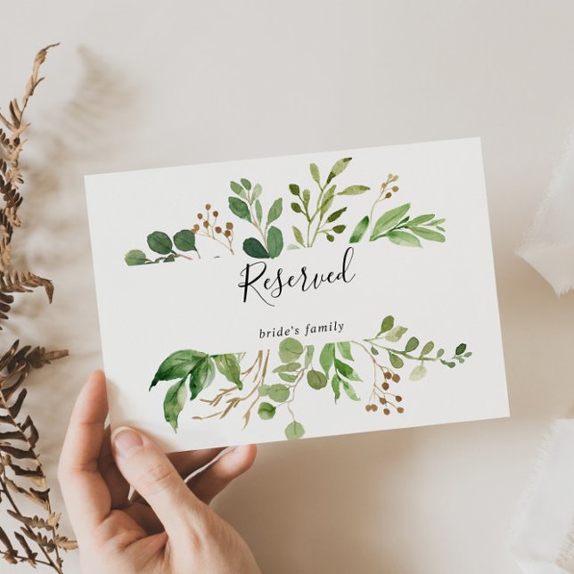 Carte SIGNE DE RÉSERVE Mariage Floral simple Eucalyptus (Créateur téléchargé)
