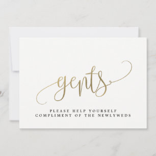 Carte Signe de salle de bain Mariage Gents - Belle calli