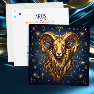 Carte Signe du zodiaque Bélier   Traits d'astrologie