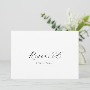Carte Signe élégant de script réservé