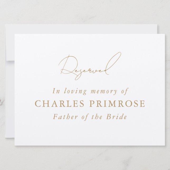 Carte Signe en mémoire pour Mariage (Devant)