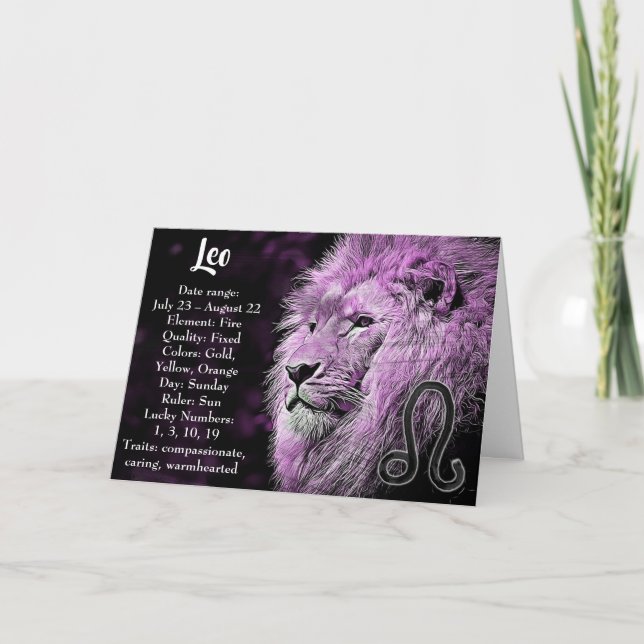 Carte SIGNE Horoscope Léo Joyeux Anniversaire (Devant)