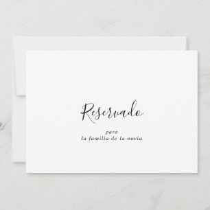 Carte SIGNE RÉSERVÉ Mariage espagnol simple
